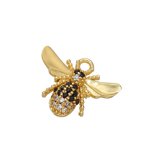 Boucles d'oreilles abeille en diamant coloré micro-incrusté, pendentif, vente en gros de bijoux