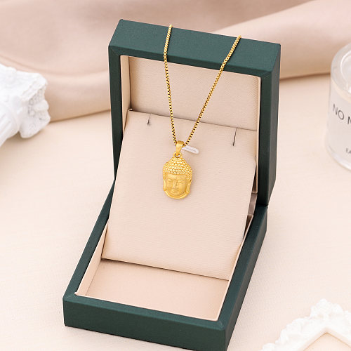 Classic Style Buddha Copper Pendant Necklace