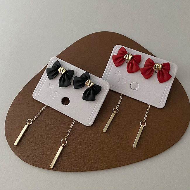 1 Pair Casual Simple Style Bow Knot Plating Copper Drop Earrings