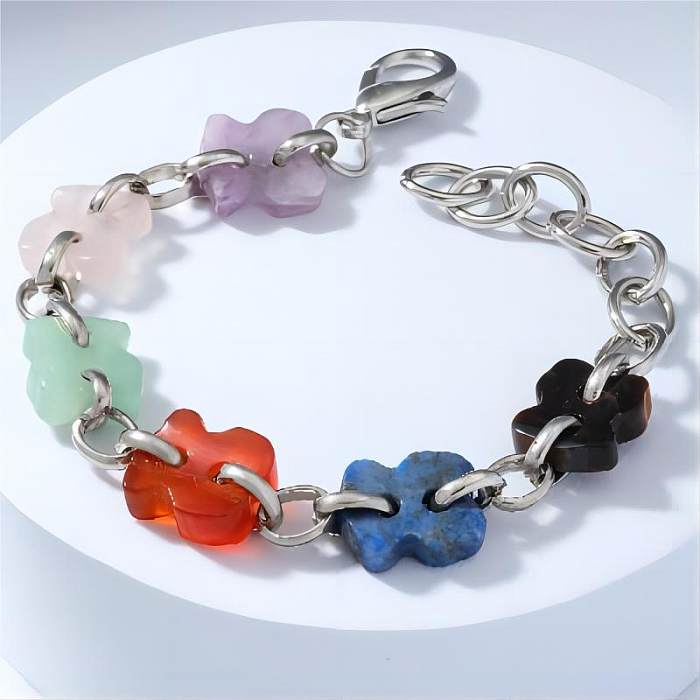 Simple Style Color Block Resin Copper Bracelets