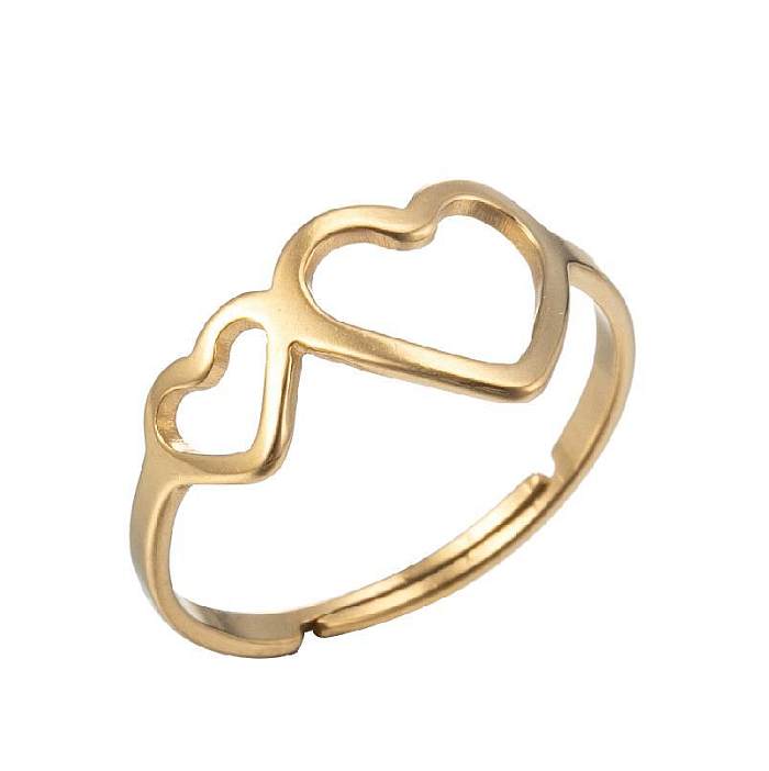 Women'S Fashion Heart Stainless Steel No Inlaid Stainless Steel Rings