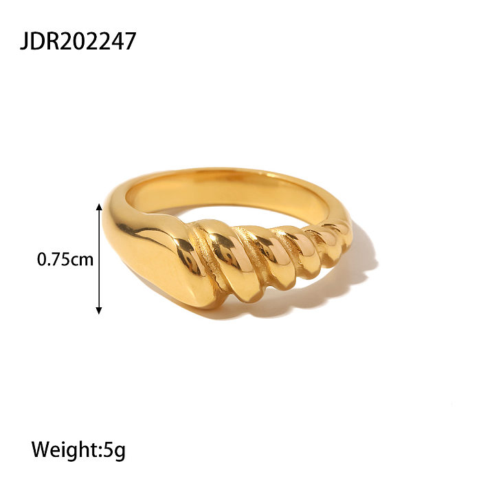 Fashion Geometric Stainless Steel Plating Artificial Diamond Open Ring