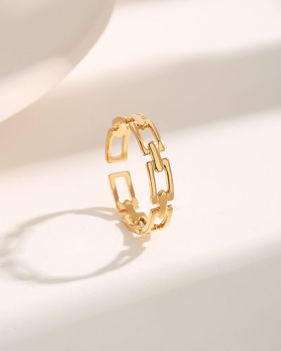 Basic Simple Style Solid Color Copper Plating 18K Gold Plated Open Rings