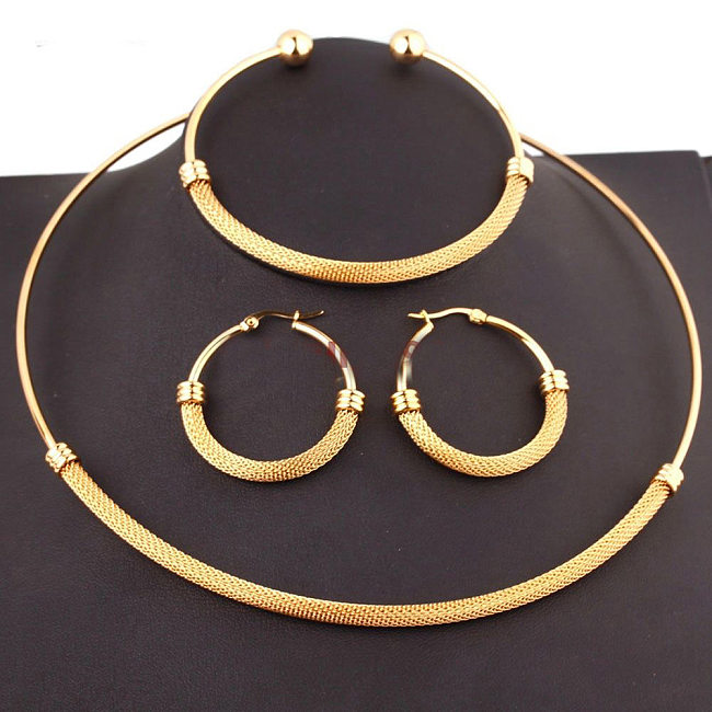 1 Set Simple Style Circle Stainless Steel Plating Choker