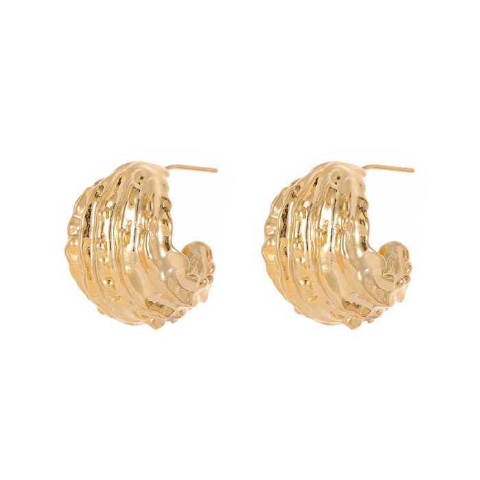 1 Pair Casual Round Polishing Plating Copper Gold Plated Ear Studs