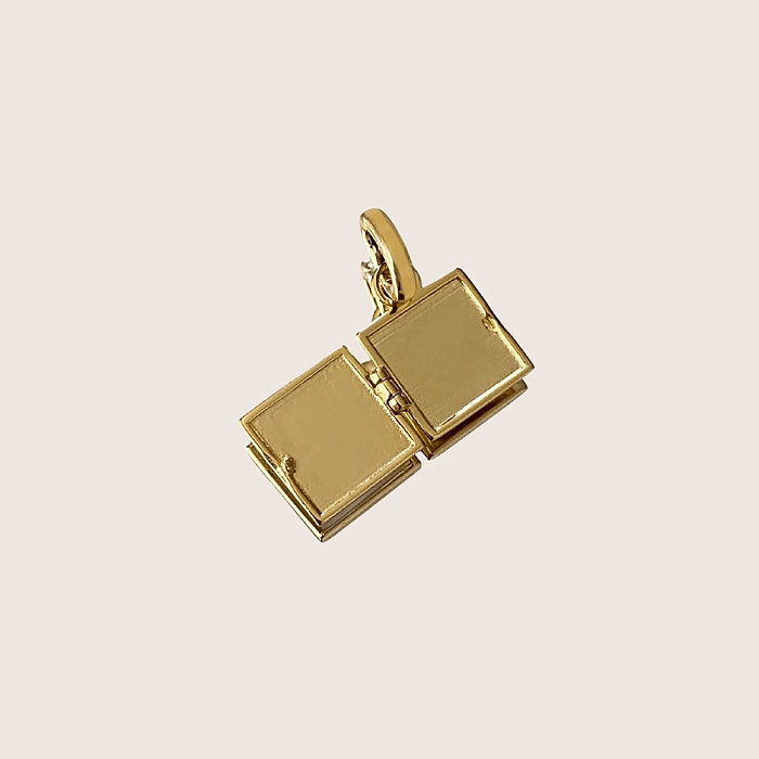 Colar de pingente banhado a ouro de cobre quadrado casual streetwear a granel