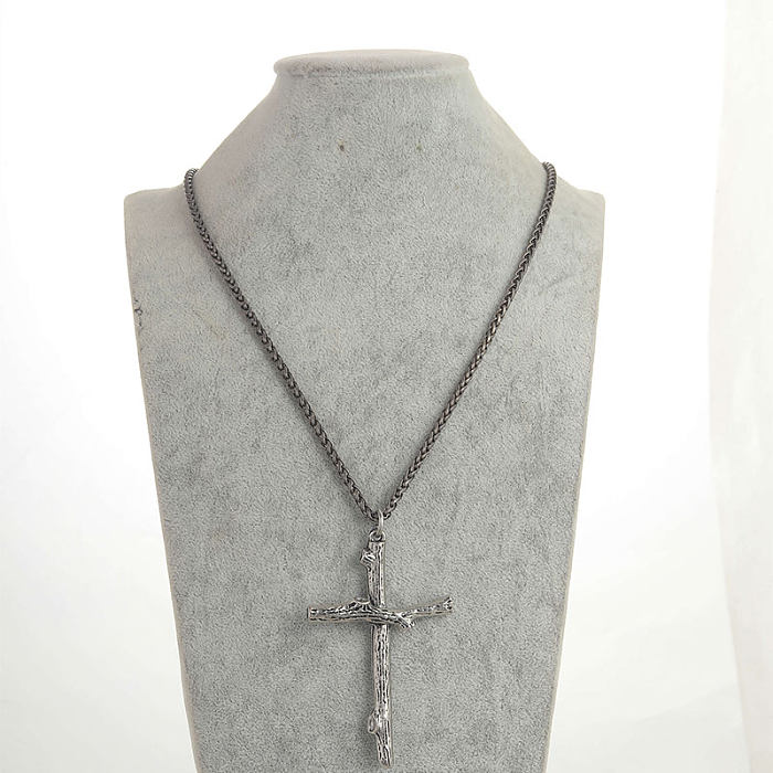 Unregelmäßige Halskette aus Kupfer mit Retro-Kreuzlegierung