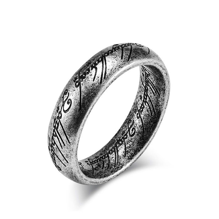 1 Piece Fashion Symbol Titanium Steel Polishing Rings