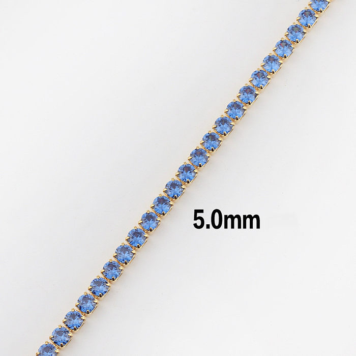 Bohemian Geometric Kupfer Armbänder Halskette Inlay Zirkon Kupfer Halsketten