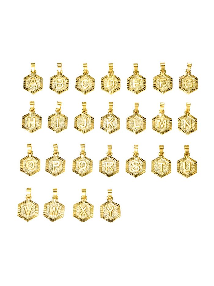 Retro-Buchstaben-Kupferbeschichtung mit 18 Karat vergoldeter Anhänger-Halskette