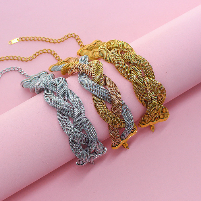 Collier de bracelets en acier titane en acier inoxydable Twist Streetwear