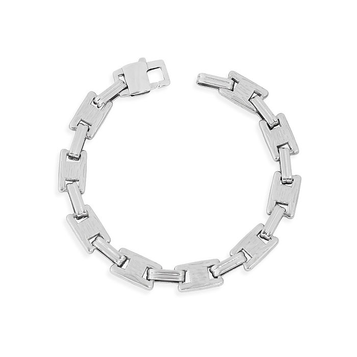 Collier de bracelets de placage d'acier inoxydable de rectangle de dame