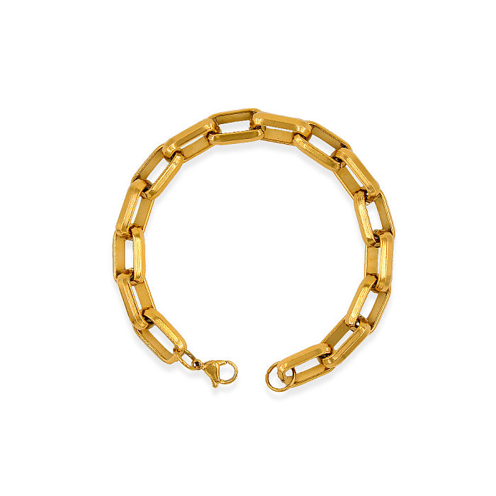 Hip-Hop-Armband-Halskette mit geometrischer Edelstahlbeschichtung