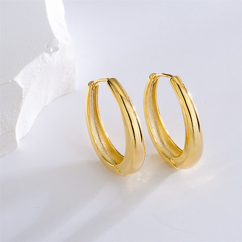 Boucles d'oreilles en forme de ronde en or 14 carats plaqué cuivre à la mode pour femme