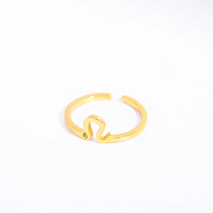 Einfacher offener Sternbild-Ring aus Titanstahl mit 18-Karat-Vergoldung