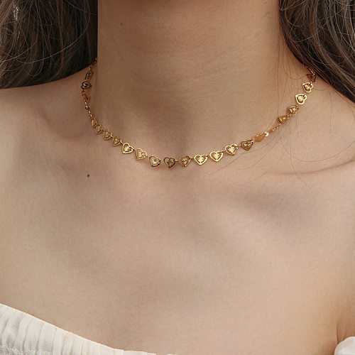 Elegant Heart Shape Stainless Steel Chain Bracelets Necklace