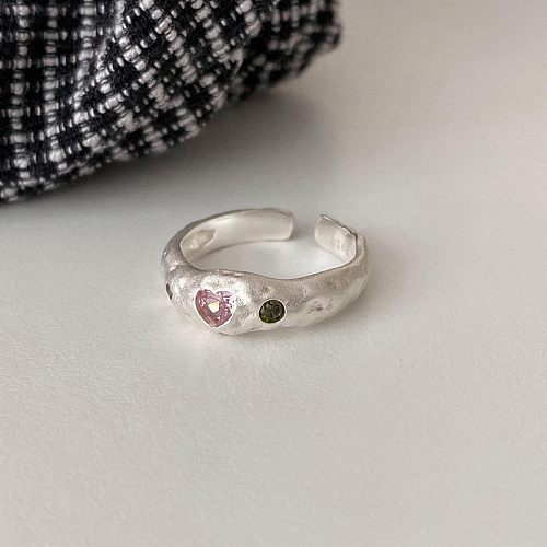 Simple Style Star Heart Shape Copper Inlay Zircon Rings