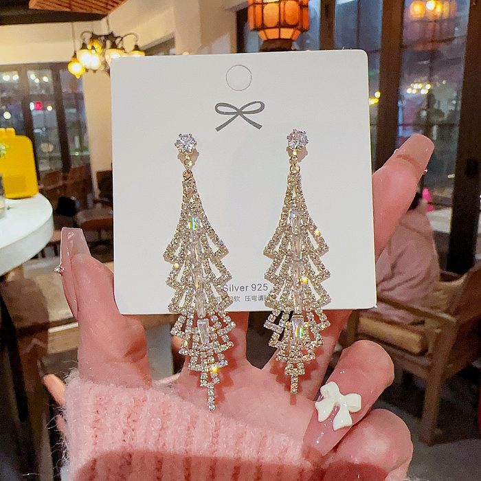 1 Pair Glam Geometric Plating Inlay Copper Artificial Pearls Rhinestones Earrings