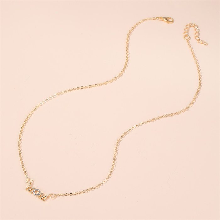 Fashion Simple English Letter Necklace Mother Pendant Clavicle Chain MOM Mother's Day Necklace
