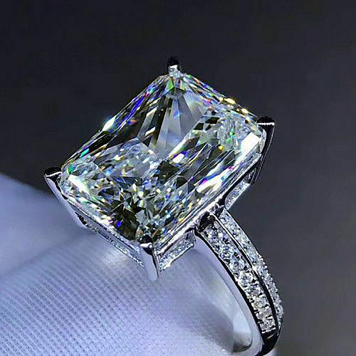 Nuevo anillo de circón súper grande con incrustaciones, anillo Simple para mujer, joyería de cobre, venta al por mayor