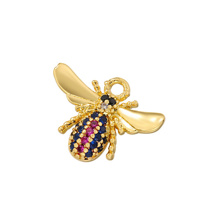 Brincos de abelha com diamante colorido microincrustado pingente joias por atacado