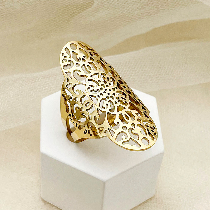 Comute o anel aberto chapeado ouro de aço inoxidável da cor sólida no volume