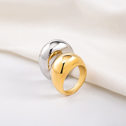Fashion Solid Color Titanium Steel Plating Rings 1 Piece