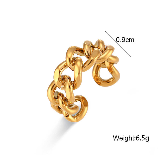 Anéis de cobre de anel aberto de aço inoxidável de cor sólida da moda