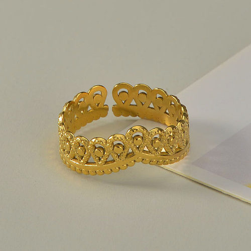 Vintage Style Crown Edelstahl Offener Ring Edelstahlringe