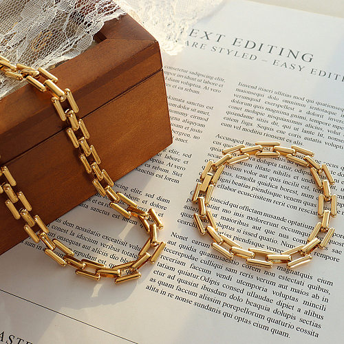 Collier de bracelets en acier titane géométrique à la mode
