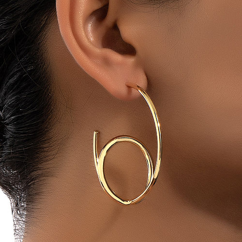 1 Paar elegante Streetwear-Ohrringe aus Kupfer mit geometrischer Beschichtung