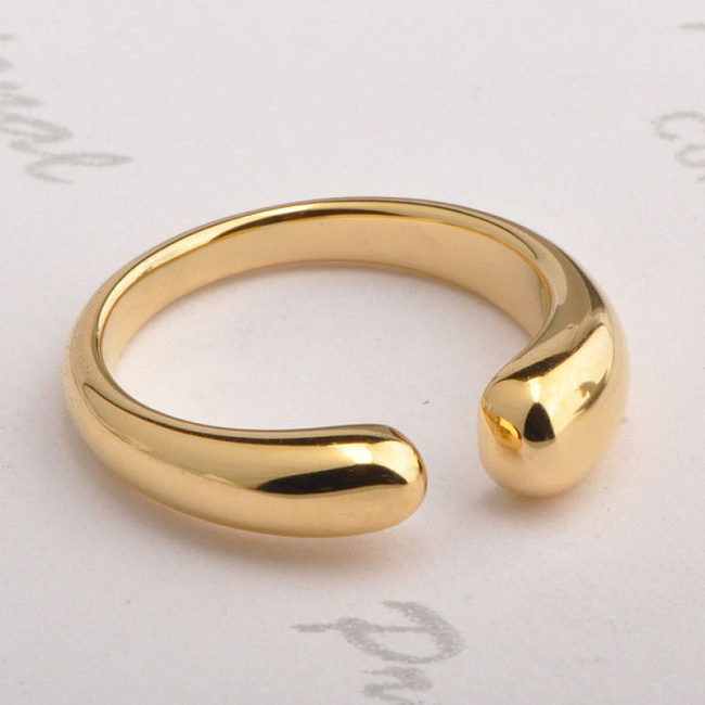 Wholesale Simple Style Solid Color Titanium Steel Open Ring