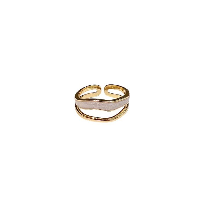 Lässiger, schlichter, unregelmäßiger, kupfervergoldeter Zirkon-offener Ring in großen Mengen