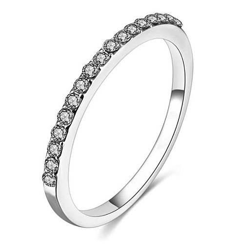 Fashion Minimalist Copper Micro-encrusted Zircon Ring Simple Index Finger Ring