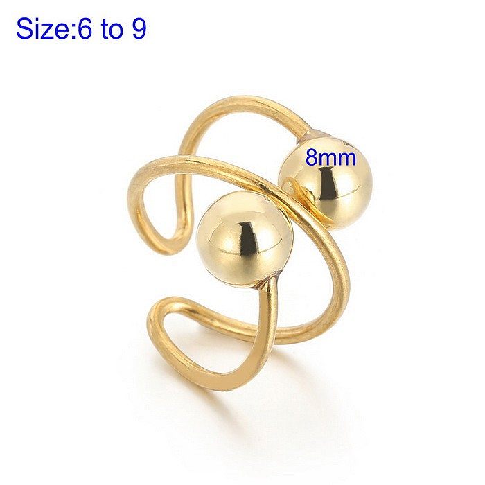 Estilo IG estilo simples redondo titânio aço pérola banhado a ouro 18K anéis pulseiras brincos