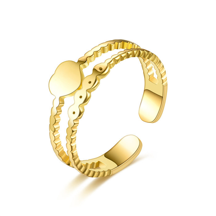 Joias de anel de aço de titânio em forma de coração da moda