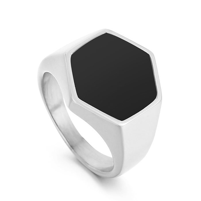 Hip-Hop Geometric Titanium Steel Rings In Bulk