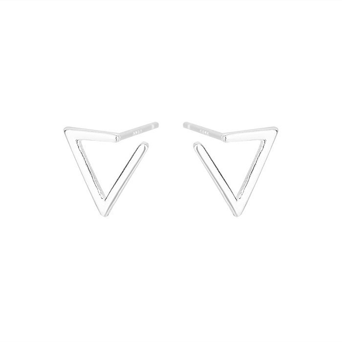 1 Pair Simple Style Triangle Plating Hollow Out Copper Ear Studs