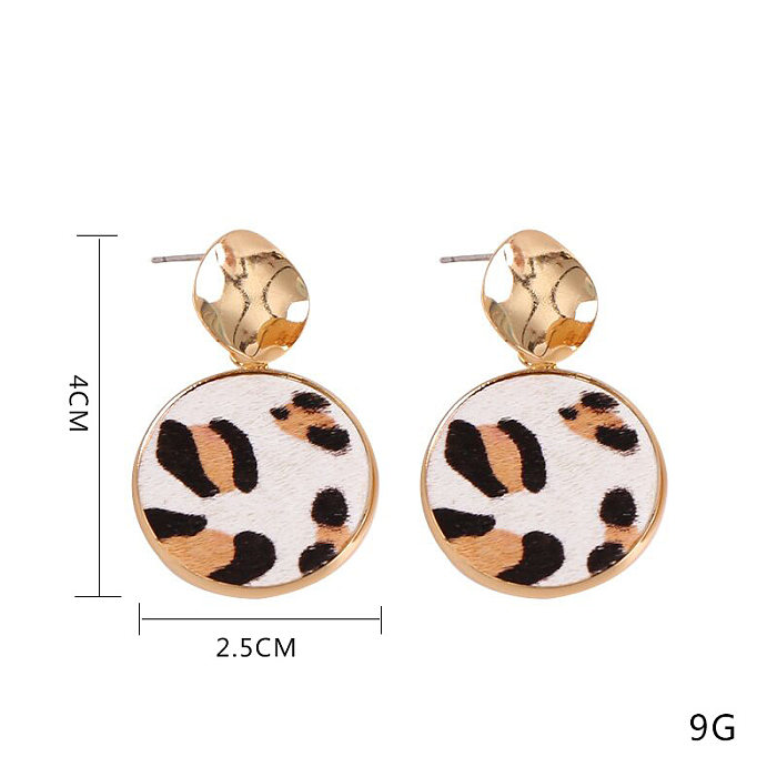 1 Pair Retro Lady Leopard Copper Gold Plated Drop Earrings