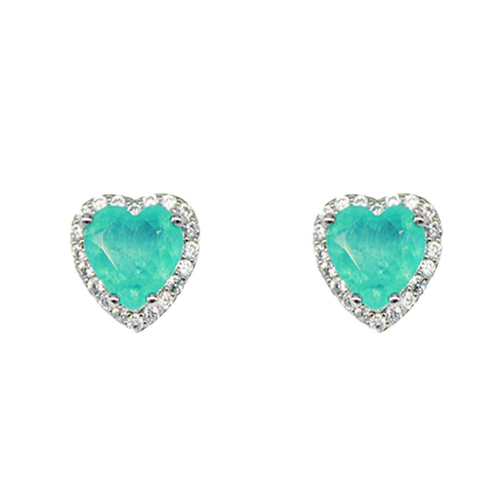 1 Pair Simple Style Shiny Water Droplets Heart Shape Inlay Copper Zircon Ear Studs
