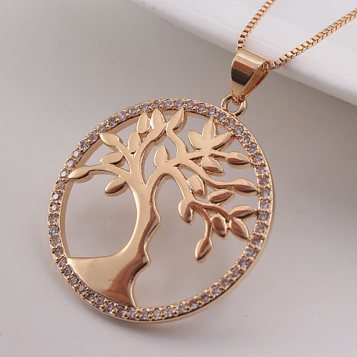 IG Style Simple Style Commute Geometric Copper Plating Inlay Zircon Gold Plated Necklace