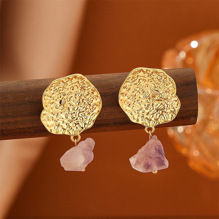 1 Pair Vintage Style Simple Style Geometric Plating Inlay Copper Crystal Drop Earrings