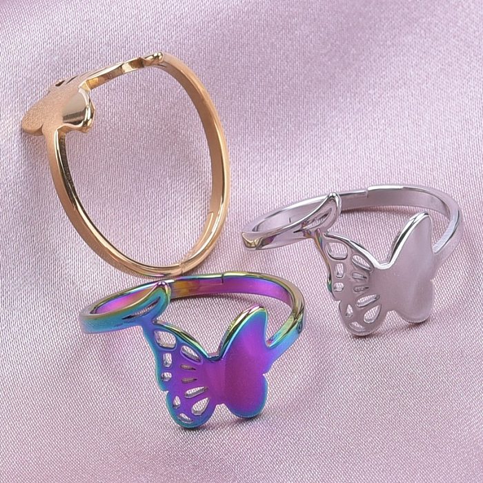 Commute Butterfly Stainless Steel Plating Gold Plated Rings