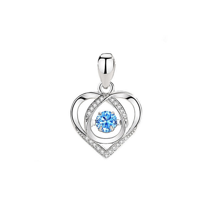 1 Piece Lady Heart Shape Copper Inlay Artificial Gemstones Pendant Necklace