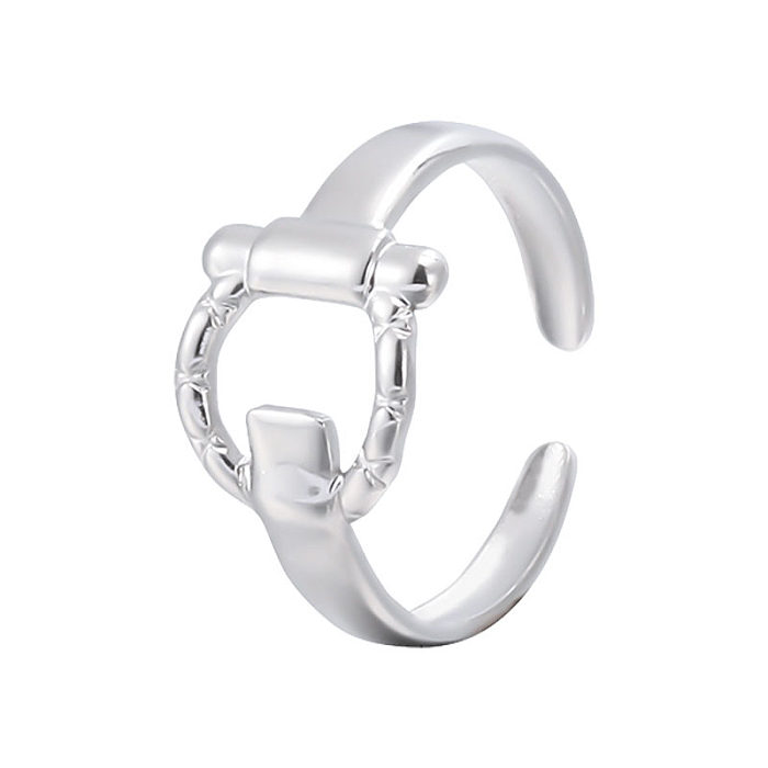 Simple Style Irregular Stainless Steel Plating Hollow Out Open Ring