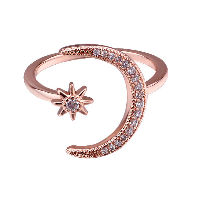 Casual Simple Style Star Copper Rhinestones Rings In Bulk