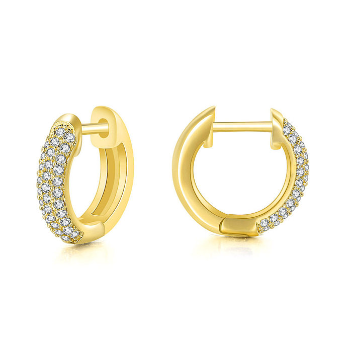 Mode-Kreis-Kupfer-Zirkon-Ohrringe, 1 Paar