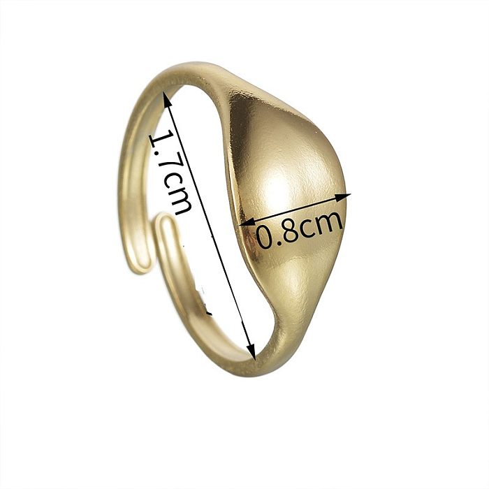 Casual Simple Style Solid Color Stainless Steel Plating 14K Gold Plated Open Rings