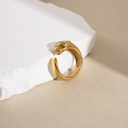 Atacado estilo simples cor sólida chapeamento de aço inoxidável anéis banhados a ouro