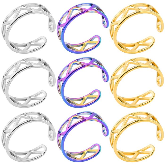 Commute Solid Color Stainless Steel Plating Rings